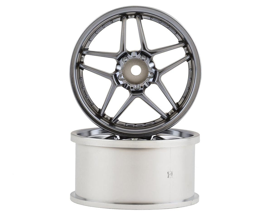 Topline Blitz BRW03 5-Split Spoke Drift Wheels (Black Chrome) (2) (6mm Offset)