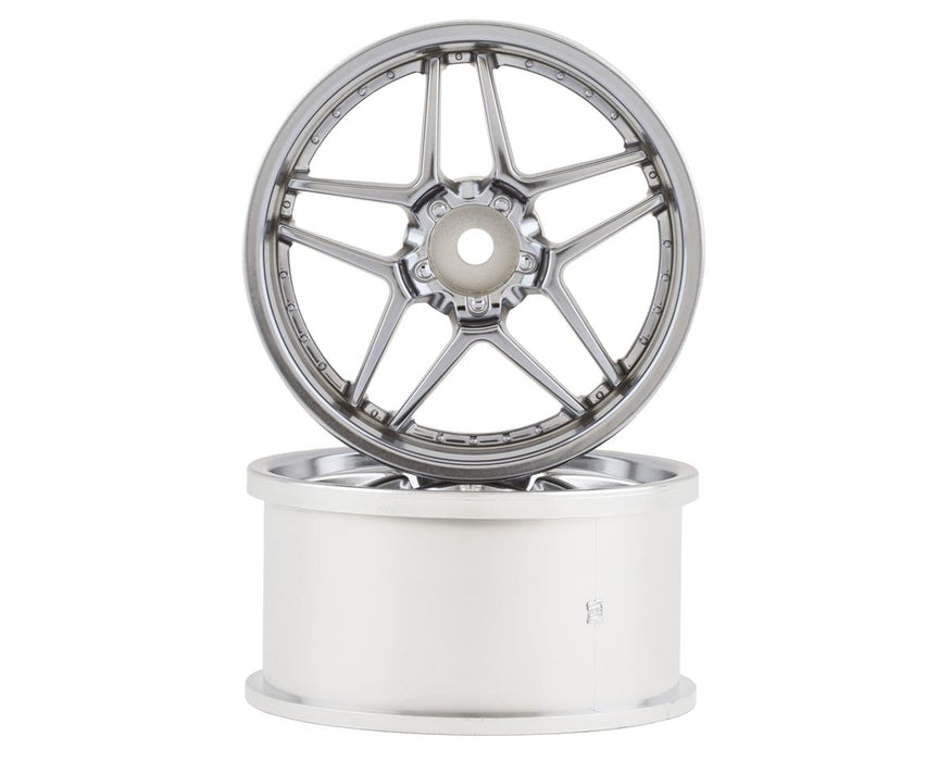 Topline Blitz BRW03 5-Split Spoke Drift Wheels (Matte Chrome) (2) (6mm Offset)