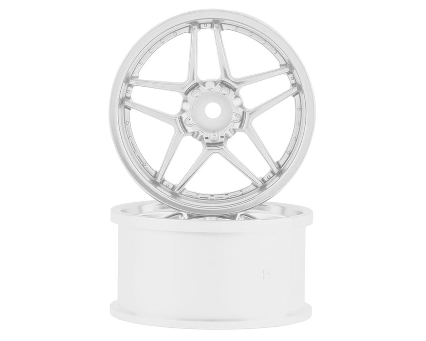 Topline Blitz BRW03 5-Split Spoke Drift Wheels (Matte Silver) (2) (6mm Offset)