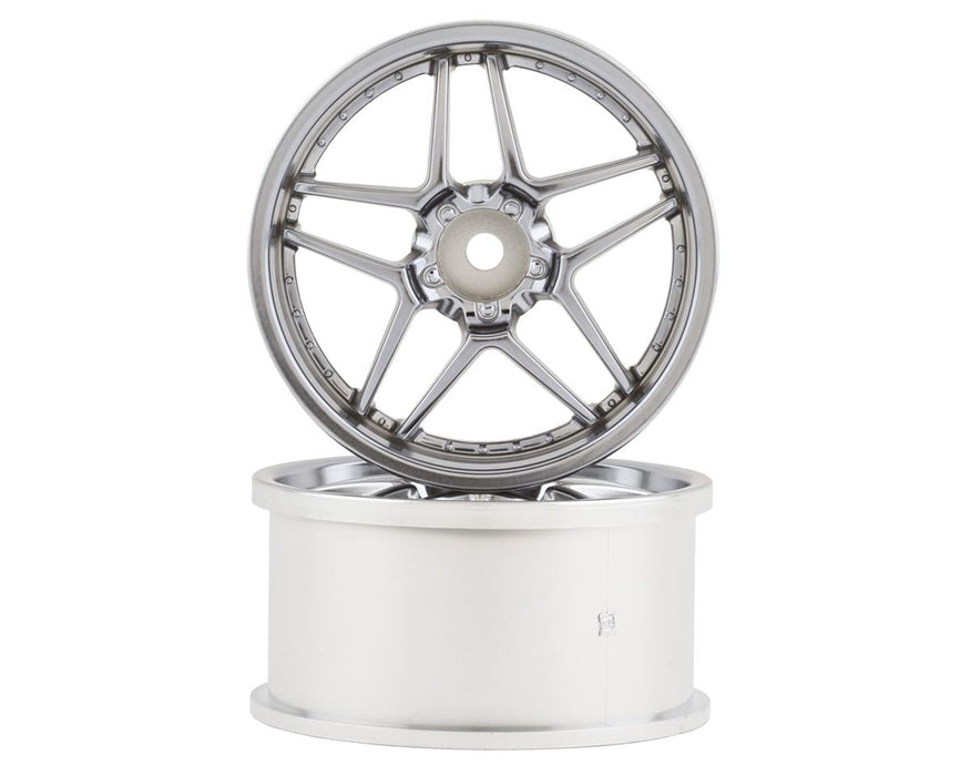 Topline Blitz BRW03 5-Split Spoke Drift Wheels (Matte Chrome) (2) (8mm Offset)