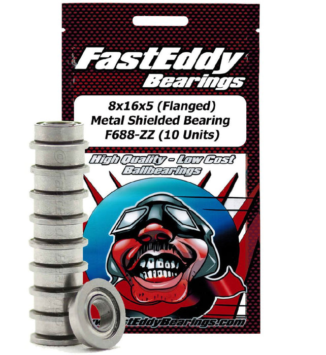 Fast Eddy 8x16x5mm Flanged Metal Shield Bearing (100)