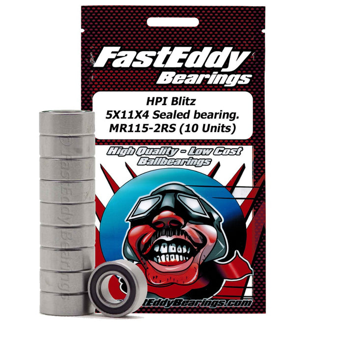 Fast Eddy HPI Blitz 5X11X4 Sealed bearing. MR115-2RS (10 Units)