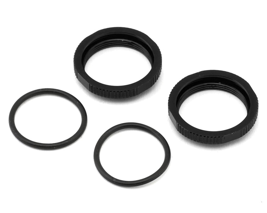 Tekno RC Aluminum Shock Adjustment Nut Set (Black) (2)