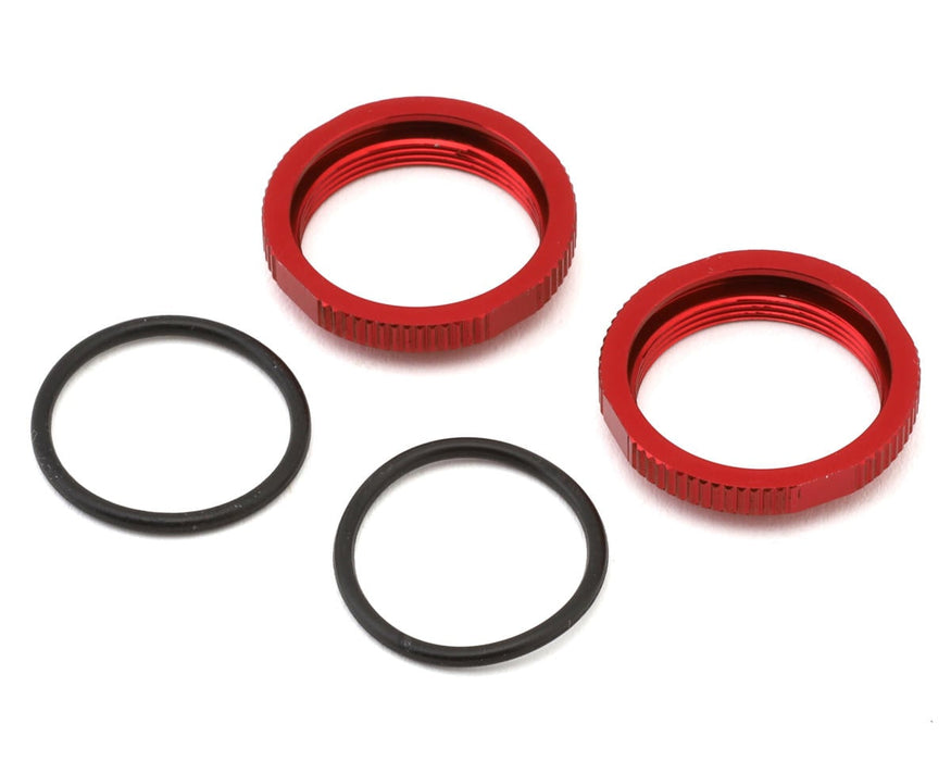 Tekno RC Aluminum Shock Adjustment Nut Set (Red) (2)