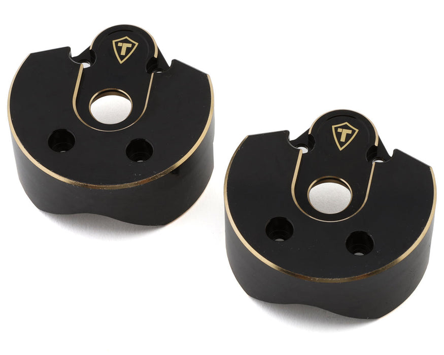 Treal Hobby Axial AXP8 Gilamon Brass Portal Covers (140.5g ea) (Black) (2)