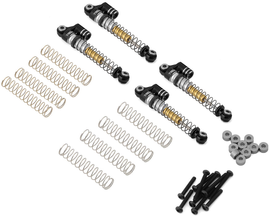 Treal Hobby FCX24 Threaded Double Barrel Aluminum Shocks (43mm) (Black) (4)