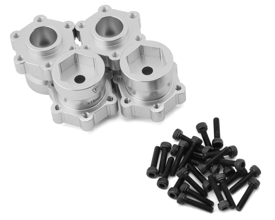 Treal Hobby Losi LMT Aluminum Wheel Hub Spacer (Silver) (4) (+15mm)