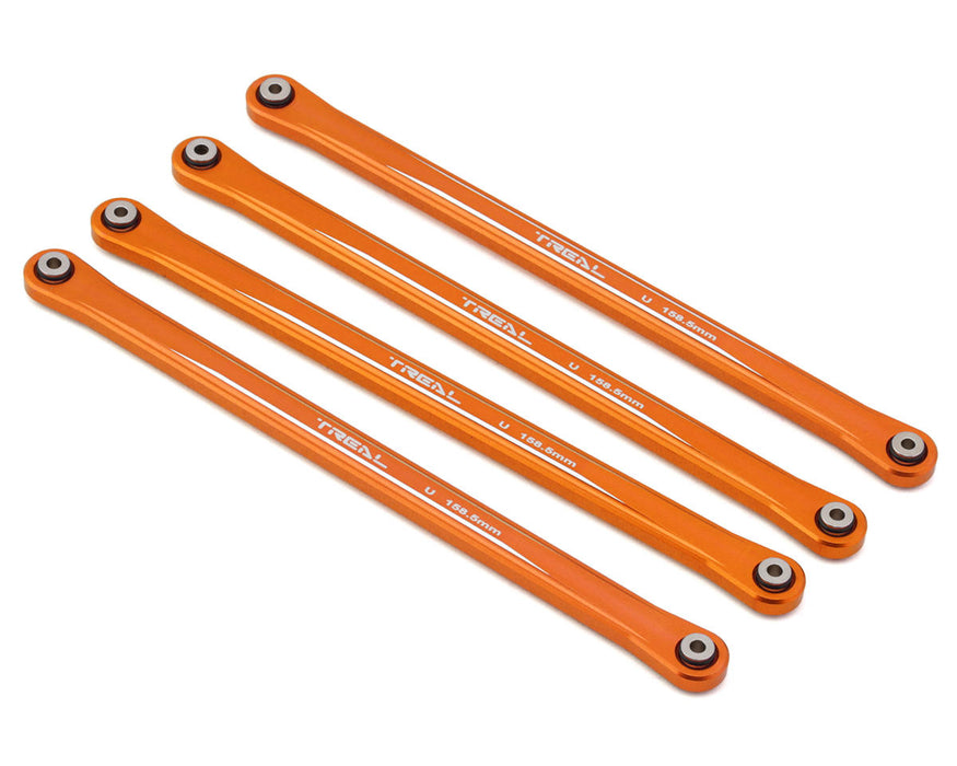 Treal Hobby Losi LMT Aluminum Upper 4-Link Bar Set (Orange) (158.5mm)