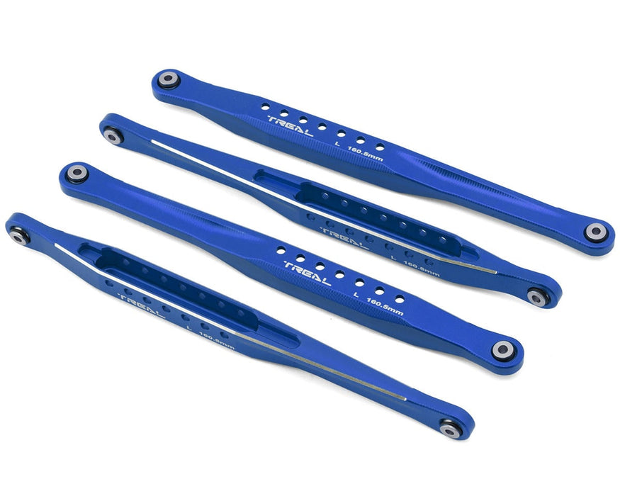 Treal Hobby Losi LMT Aluminum Trailing Arms (Blue) (4) (160.5mm)