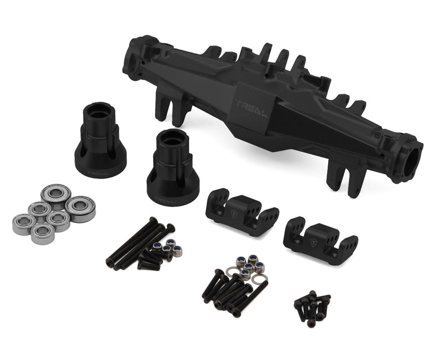 Treal Hobby Losi LMT 2.0 7075 Aluminum Rear Axle Housing Set (Black)