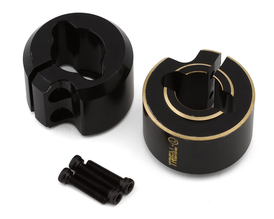Treal Hobby Axial SCX10 II Brass Rear Counterweight (Black) (2)