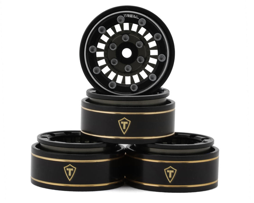 Treal Hobby Type C 1.0" Aluminum Beadlock Crawler Wheels (Grey) (4) (27.3g)