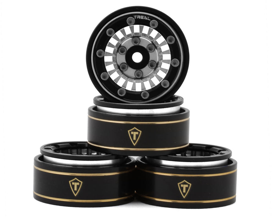 Treal Hobby Type C 1.0" Aluminum Beadlock Crawler Wheels (Silver) (4) (27.3g)