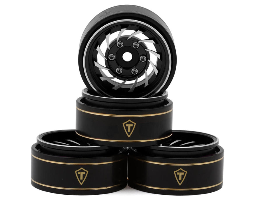 Treal Hobby Type L 1.0" Aluminum Cyclone Beadlock Wheels (Silver) (4) (27.5g ea)