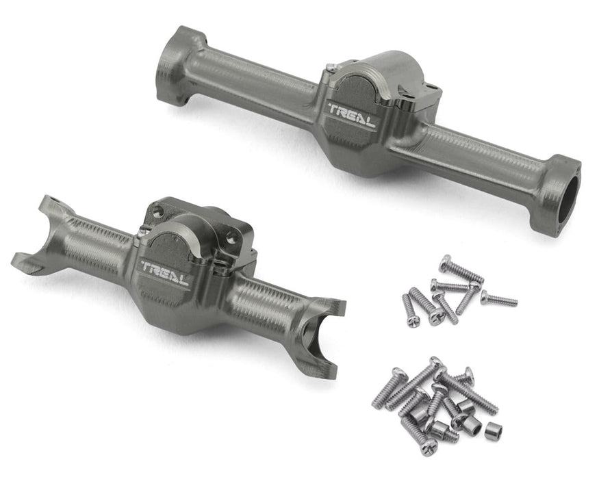Treal Hobby Axial SCX30 7075 Aluminum Front & Rear Axle Housings Set (Gun Metal)