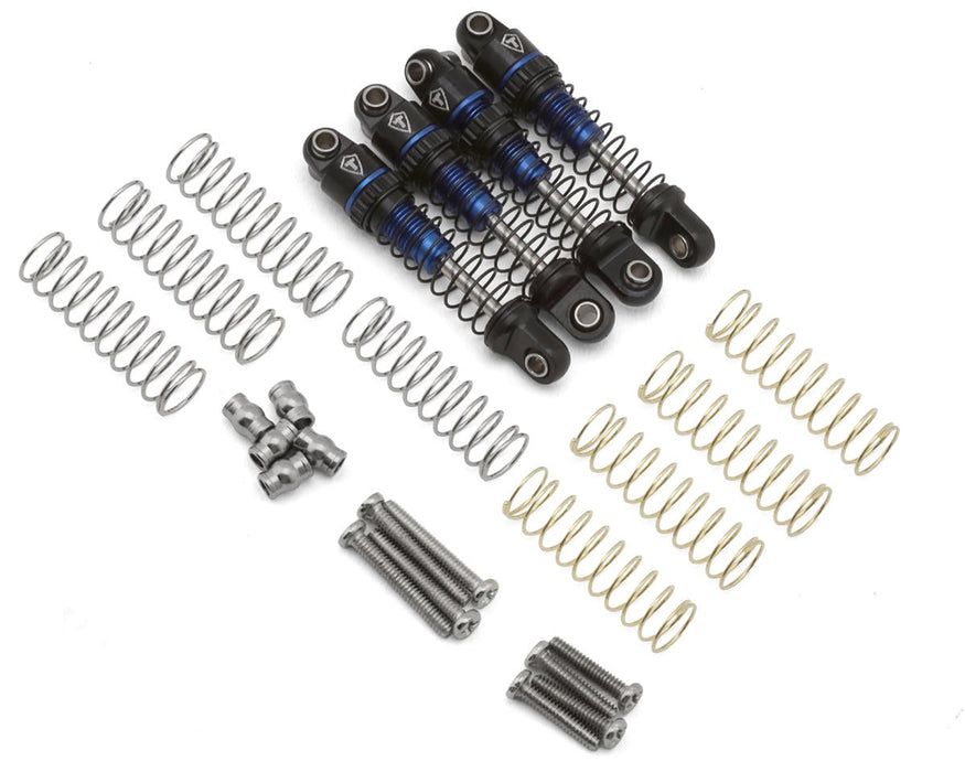 Treal Hobby Axial SCX30 23mm Aluminum Oil-Filled Threaded Shocks (Blue) (4)