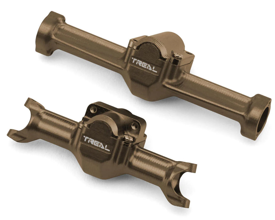 Treal Hobby Axial SCX30 7075 Aluminum Front & Rear Axle Housings Set (Bronze)