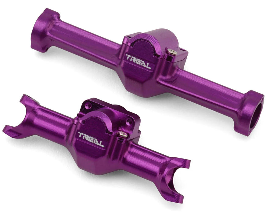 Treal Hobby Axial SCX30 7075 Aluminum Front & Rear Axle Housings Set (Purple)