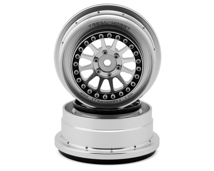 Treal Hobby Type B Aluminum Beadlock Wheels for Traxxas® UDR® (Black/Silver) (2)