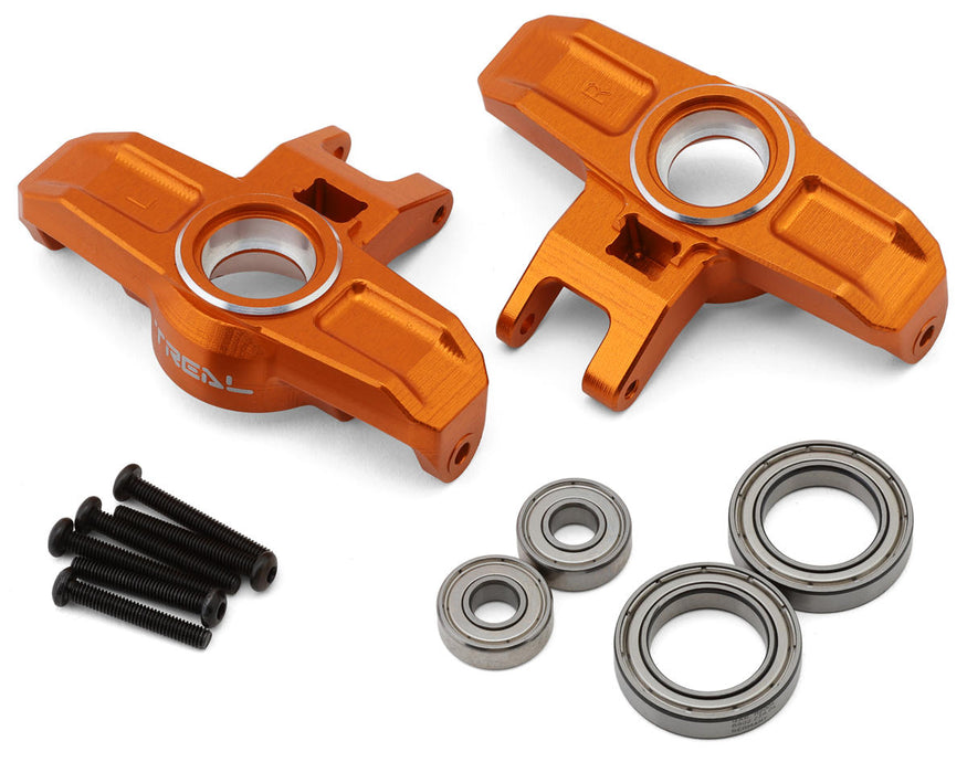 Treal Hobby Aluminum Front Steering Knuckles for Traxxas® UDR® (Orange) (2)