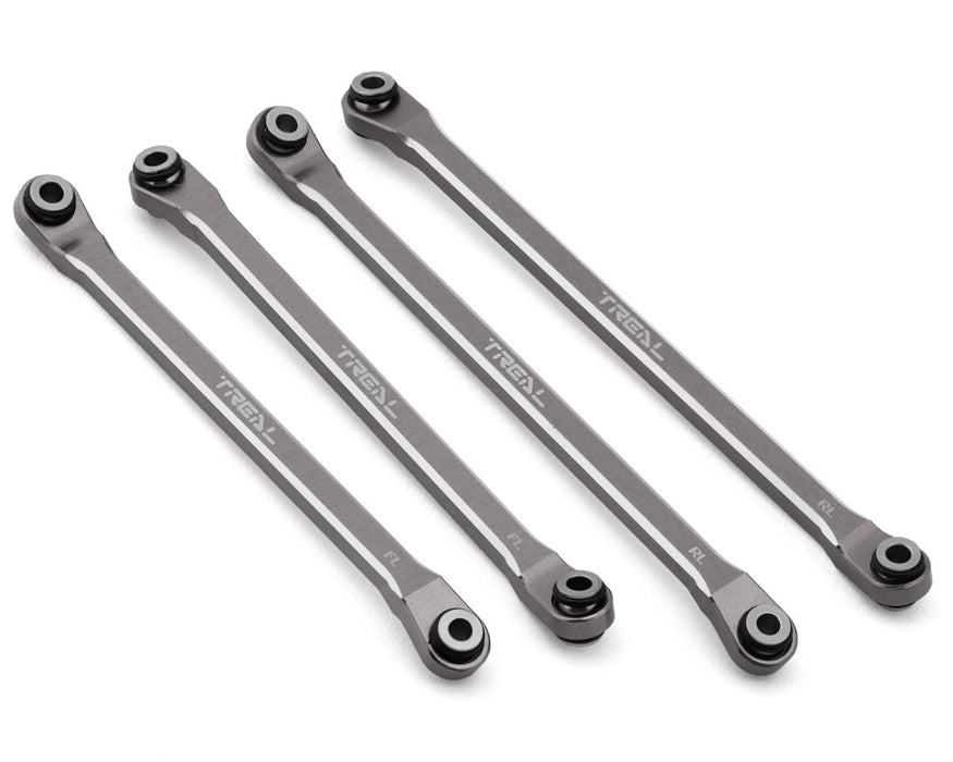 Treal Hobby Axial UTB18 Aluminum Lower Chassis 4-Link Upgrade Set (Titanium)