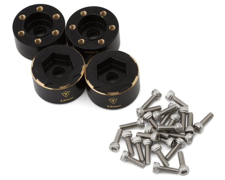 Treal Hobby 2.2" Brass Bead-Lock Wide Wheel Hub Weights (12mm) (4) (26.5g ea)