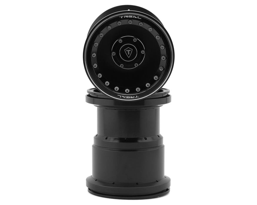 Treal Hobby 2.6" Aluminum Beadlock Monster Truck Wheels (Black/Black) (2)
