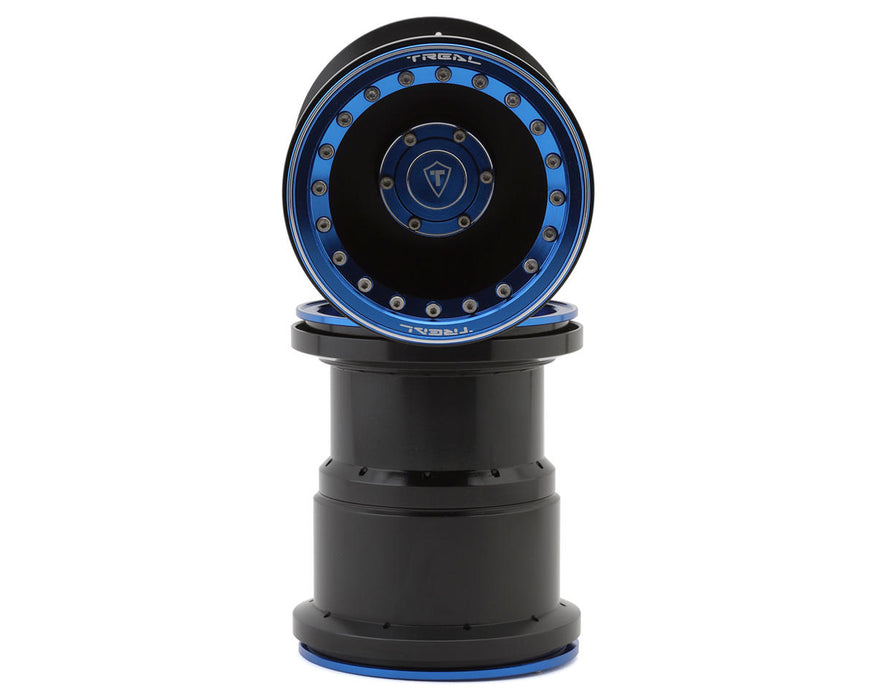 Treal Hobby 2.6" Aluminum Beadlock Monster Truck Wheels (Blue/Black) (2)