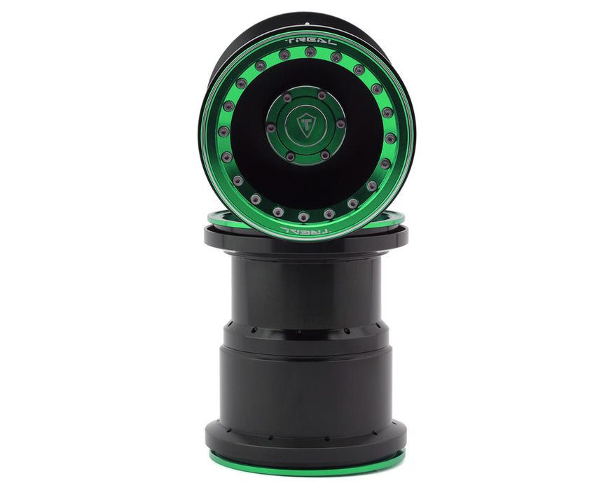 Treal Hobby 2.6" Aluminum Beadlock Monster Truck Wheels (Green/Black) (2)