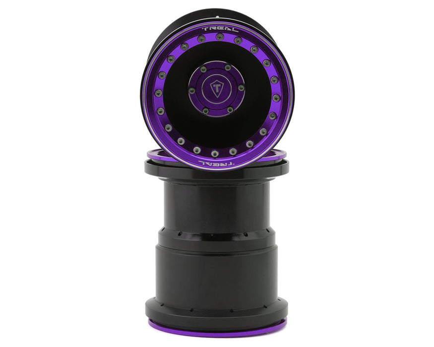 Treal Hobby 2.6" Aluminum Beadlock Monster Truck Wheels (Purple/Black) (2)