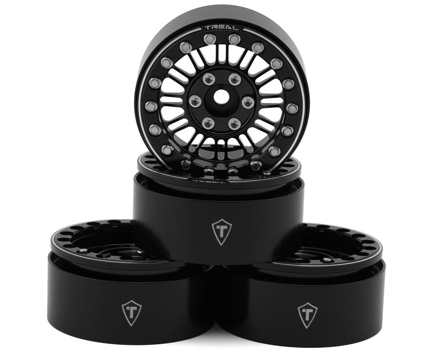 Treal Hobby 1.9" Type K Multi-Spoke Aluminum Crawler Beadlock Wheels (Black)