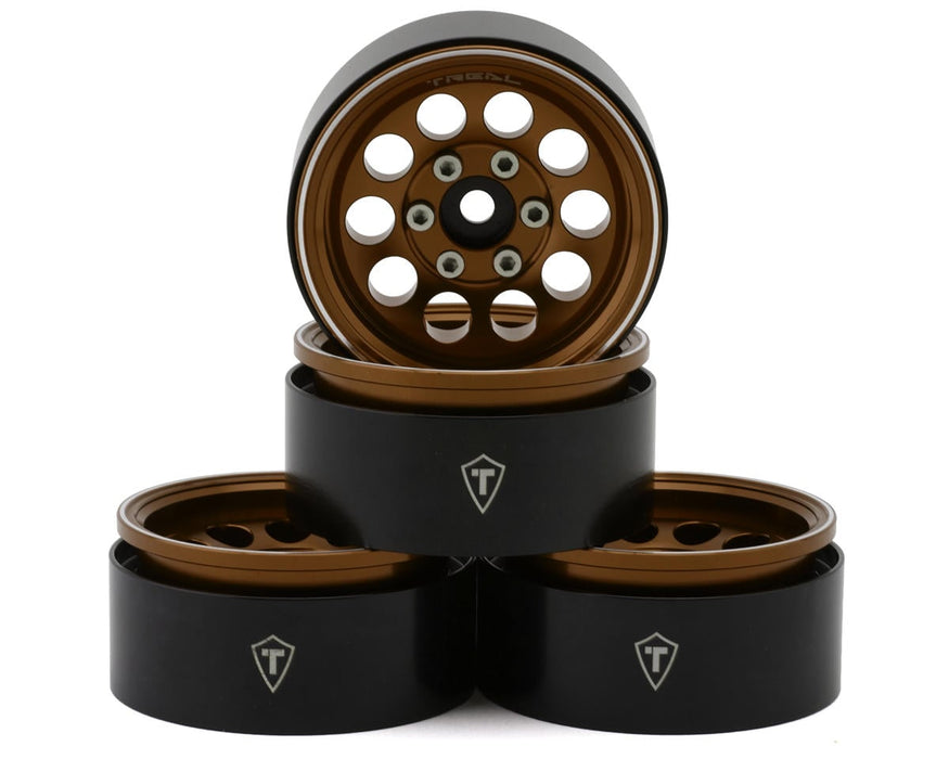 Treal Hobby 1.9" Type F 10-Hole Aluminum Crawler Beadlock Wheels (Bronze)