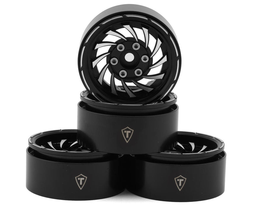 Treal Hobby Cyclone 1.9" Aluminum Beadlock Wheels (Black) (4) (122.5g)