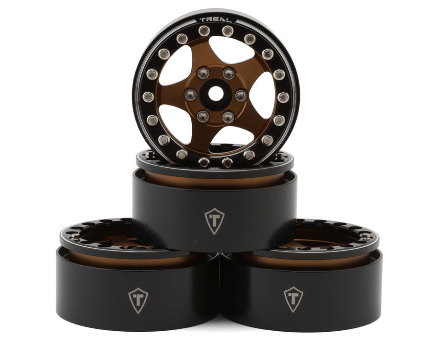 Treal Hobby 1.9" Type E Classic 5-Spoke Beadlock Wheels (Bronze/Black) (4)