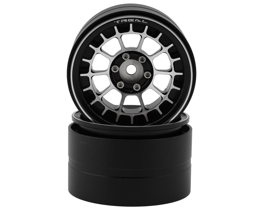 Treal Hobby 2.2" Type-A Aluminum 1/10 Rock Crawler Beadlock Wheels (Black)