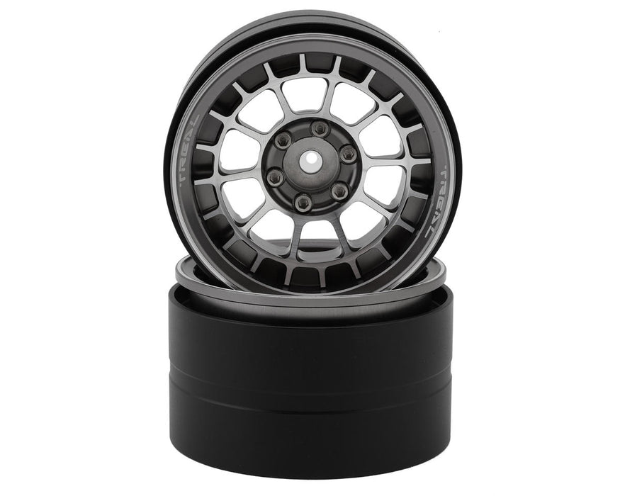 Treal Hobby 2.2" Type-A Aluminum 1/10 Rock Crawler Beadlock Wheels (Titanium)