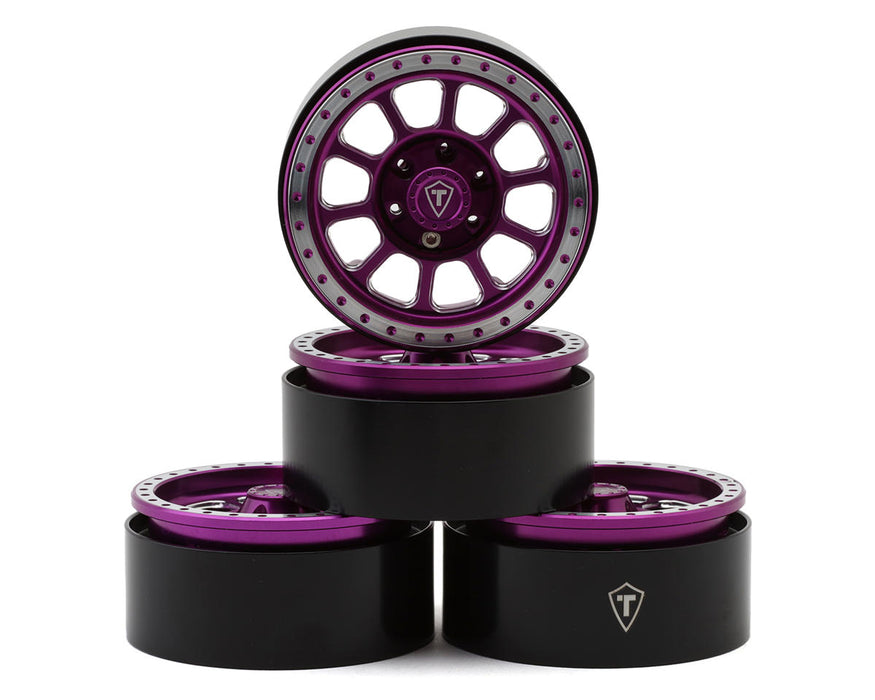 Treal Hobby 1.9" Type C Multi-Spoke Aluminum Crawler Beadlock Wheels (Purple)