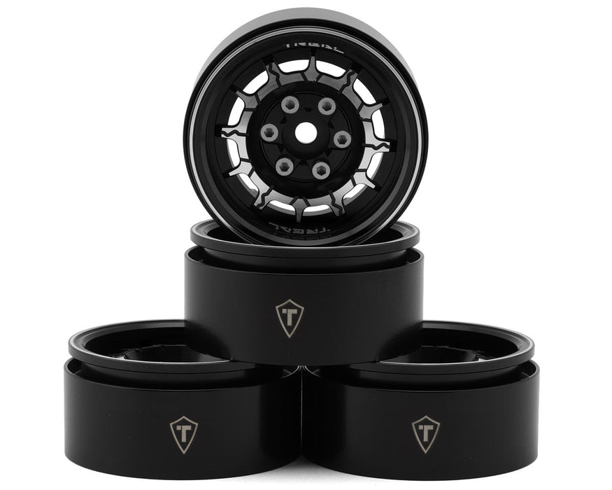 Treal Hobby 1.9" Type-M Aluminum Crawler Beadlock Wheels (Black)