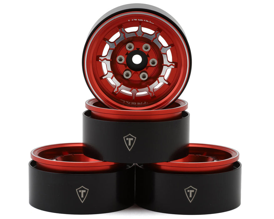Treal Hobby 1.9" Type-M Aluminum Crawler Beadlock Wheels (Red)
