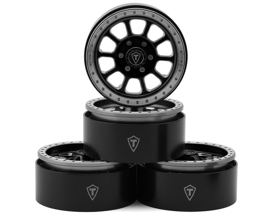 Treal Hobby 1.9" Type C Multi-Spoke Aluminum Crawler Beadlock Wheels (Black)