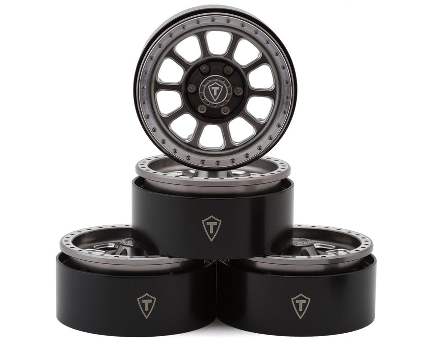 Treal Hobby 1.9" Type C Multi-Spoke Aluminum Crawler Beadlock Wheels (Titanium)