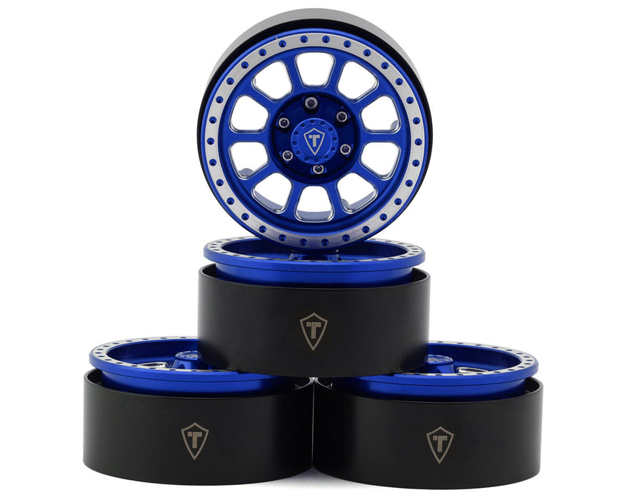 Treal Hobby 1.9" Type C Multi-Spoke Aluminum Crawler Beadlock Wheels (Blue)