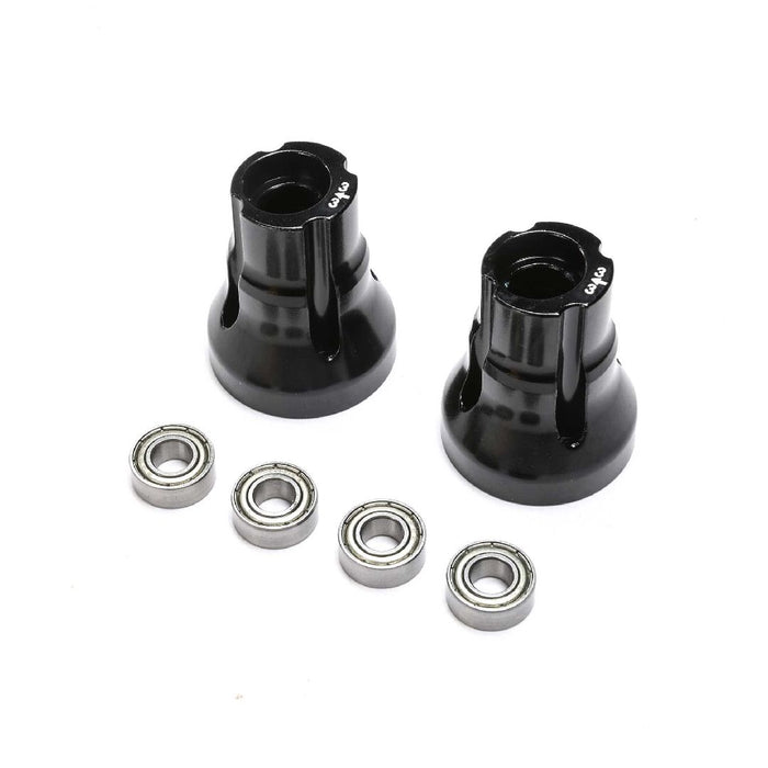 TLR Rear Axle Mount Set,3 Deg, AL, BLK: LMT, TTLMT