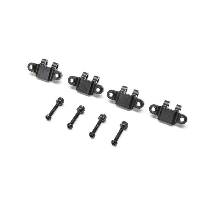 TLR Lower Shock Mount, Aluminum, Black(4): Mini LMT