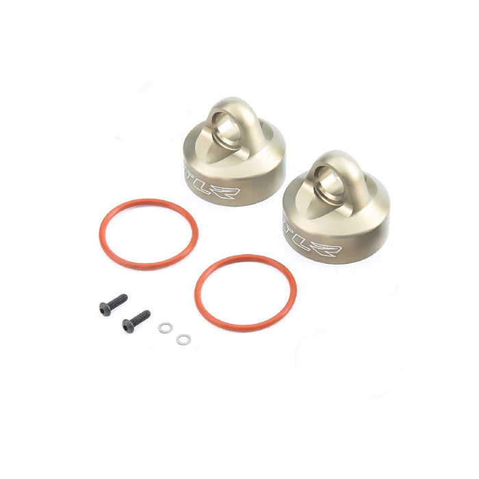 TLR Bleeder Shock Caps, Al (2): 5T, MINI WRC