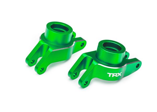 Traxxas Carriers, stub axle (green-anodized 6061-T6 aluminum) (rear) (left & right)