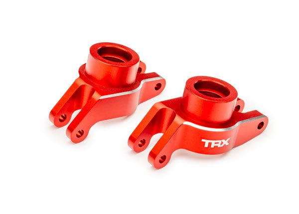 Traxxas Carriers, stub axle (red-anodized 6061-T6 aluminum) (rear) (left & right)