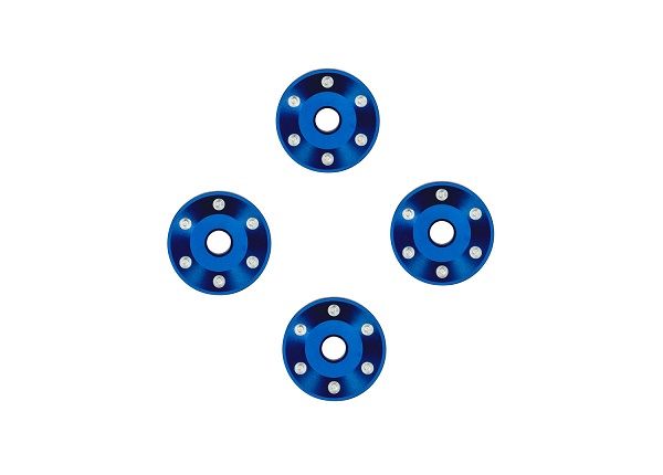 Traxxas Wheel washers, machined aluminum, blue (4)