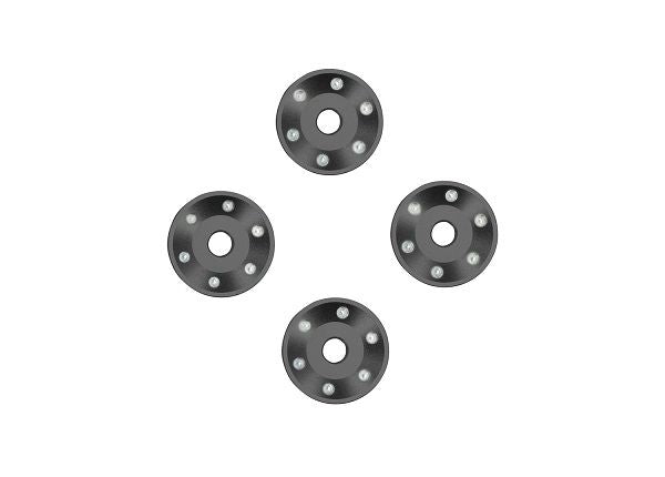 Traxxas Wheel washers, machined aluminum, gray (4)
