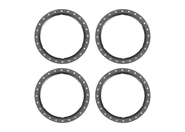 Traxxas Beadlock rings, gray (machined aluminum) (4)
